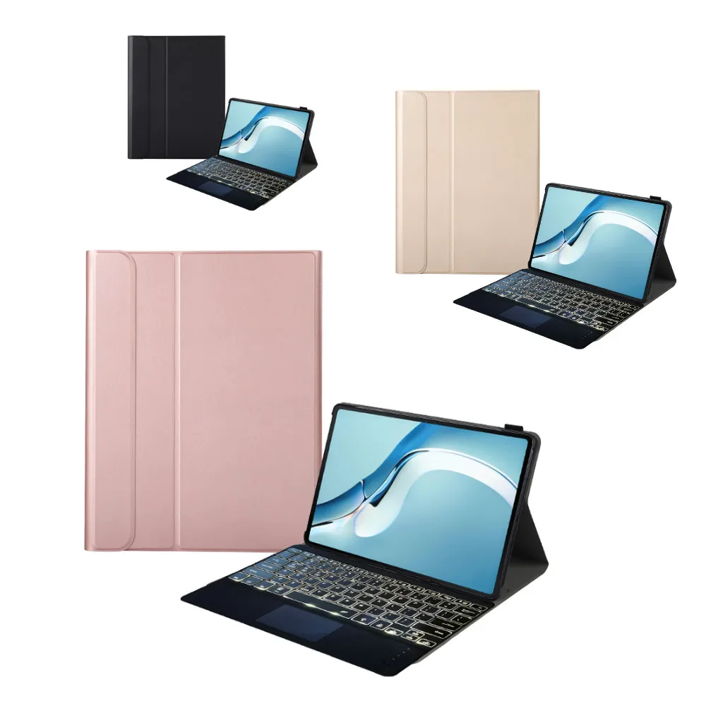 

For New Huawei Matepad Pro 12.6" WGR-W19 W09 2021 Tablet Case PU Leather Detachable Backlight TouchPad Bluetooth Keyboard Cover