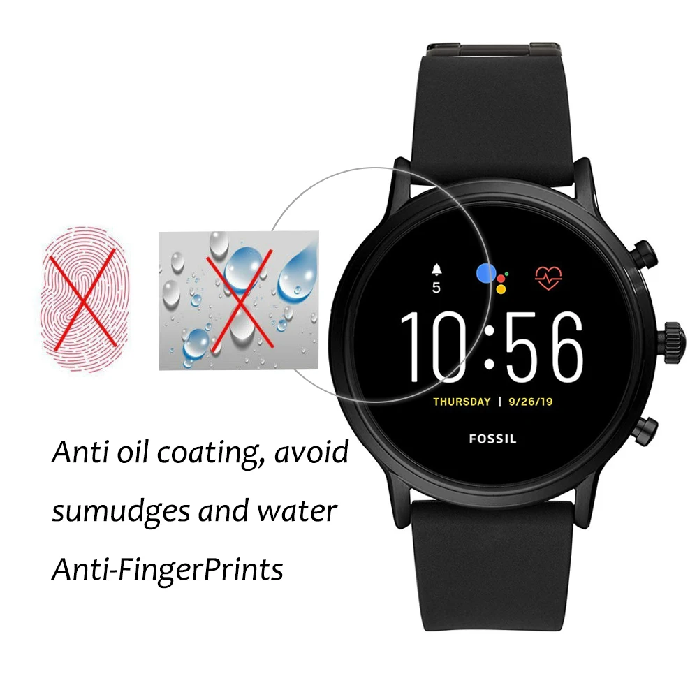 3 упаковки для Fossil мужской Gen 5 Carlyle Smartwatch Защитная пленка для ЖК-экрана Защитная пленка не стекло HD Анти-Царапины пузырьковая пленка