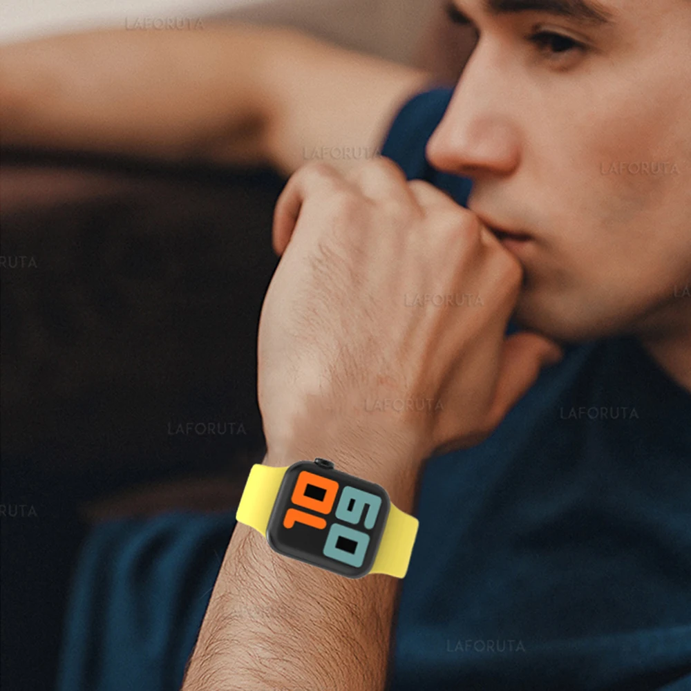 Силиконовый ремешок для Apple Watch 44 мм 40 iWatch Series 5 4 3 2 1 аксессуары умных часов|Ремешки