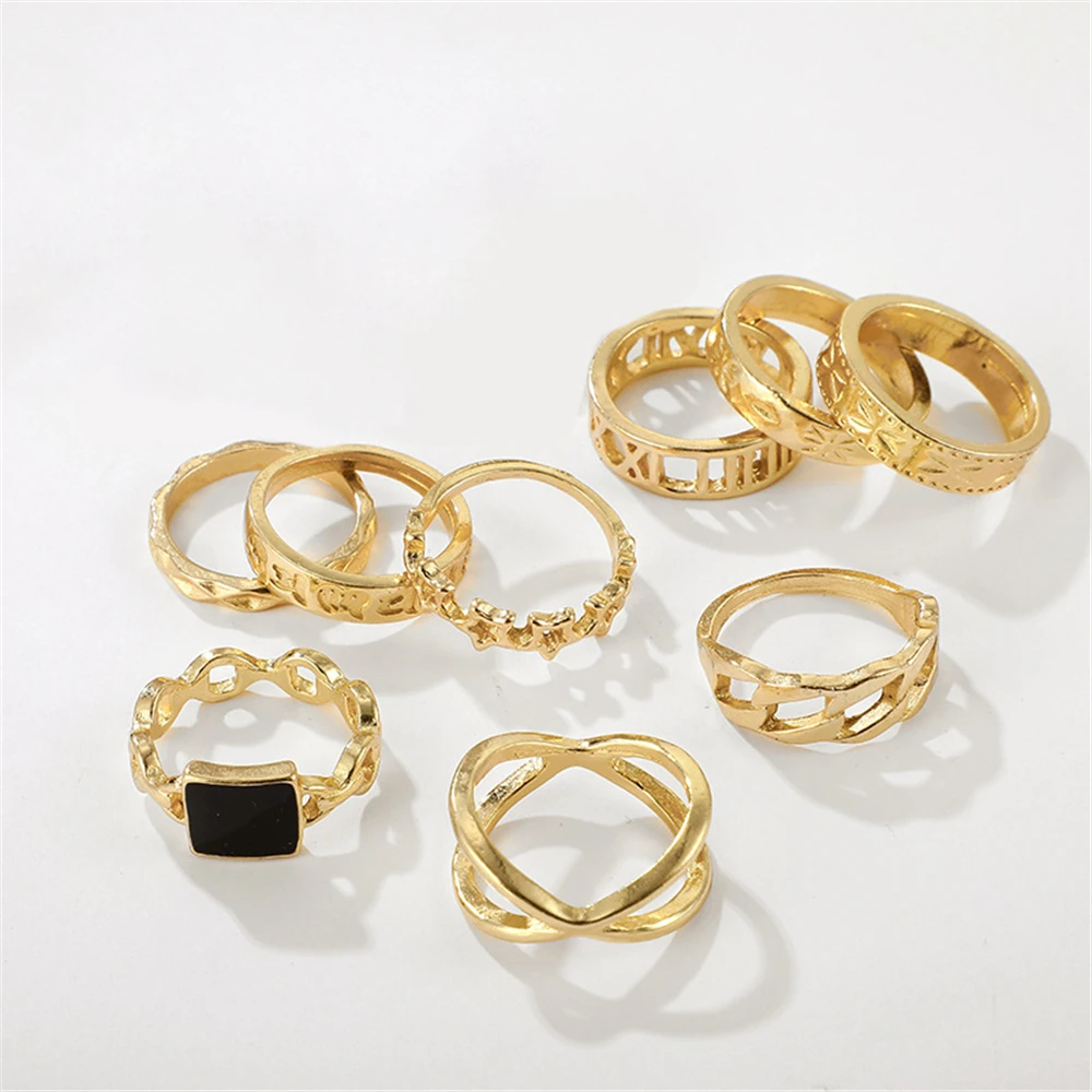 13 шт./компл. винтажные богемные геометрические шарнирные кольца набор для женщин