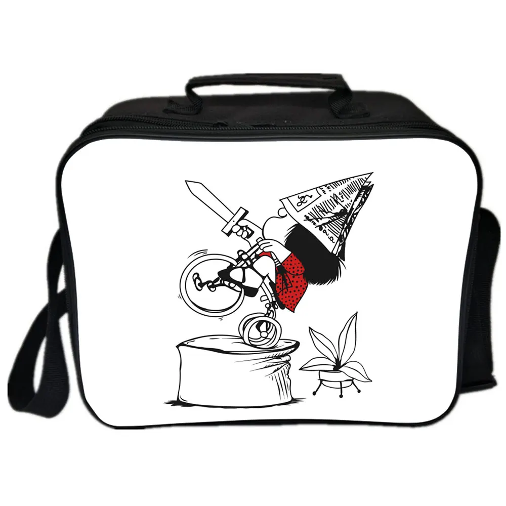 Сумка для обеда из мультфильма Mafalda для детей и женщин, переносная сумка для пикника, многоразовая сумка для завтрака и школы, сумка для еды, ...