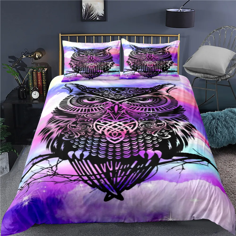 Комплект постельного белья из 2/3 предметов с красочными животными пододеяльник 3D