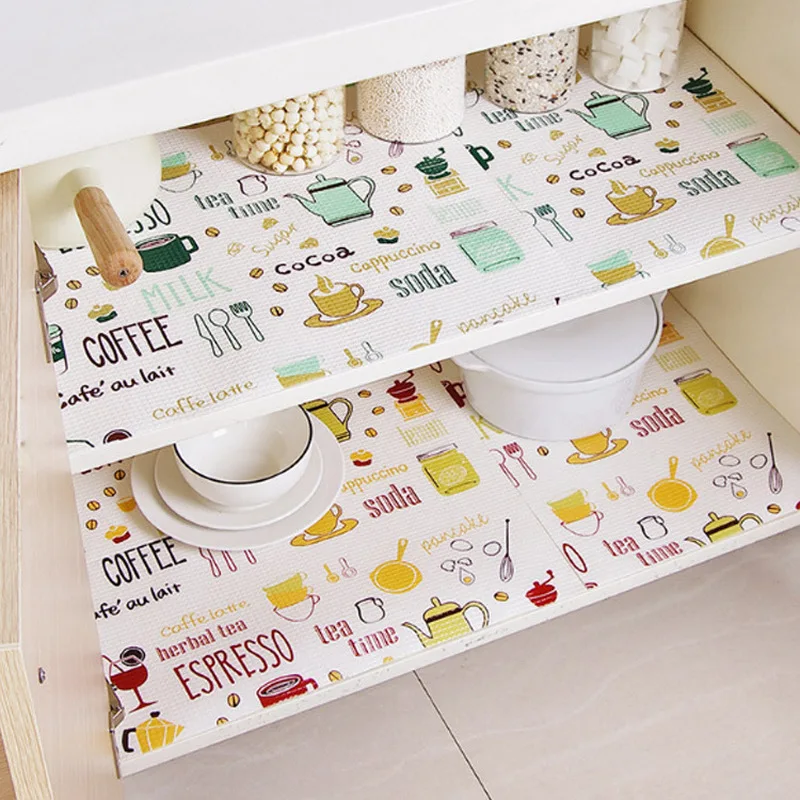 Cartoon Cuttable Cabinets Pad Paper Drawer Thick Waterproof Anti Moisture Kitchen Stickers Home Wardrobe Cabinet Mat | Дом и сад