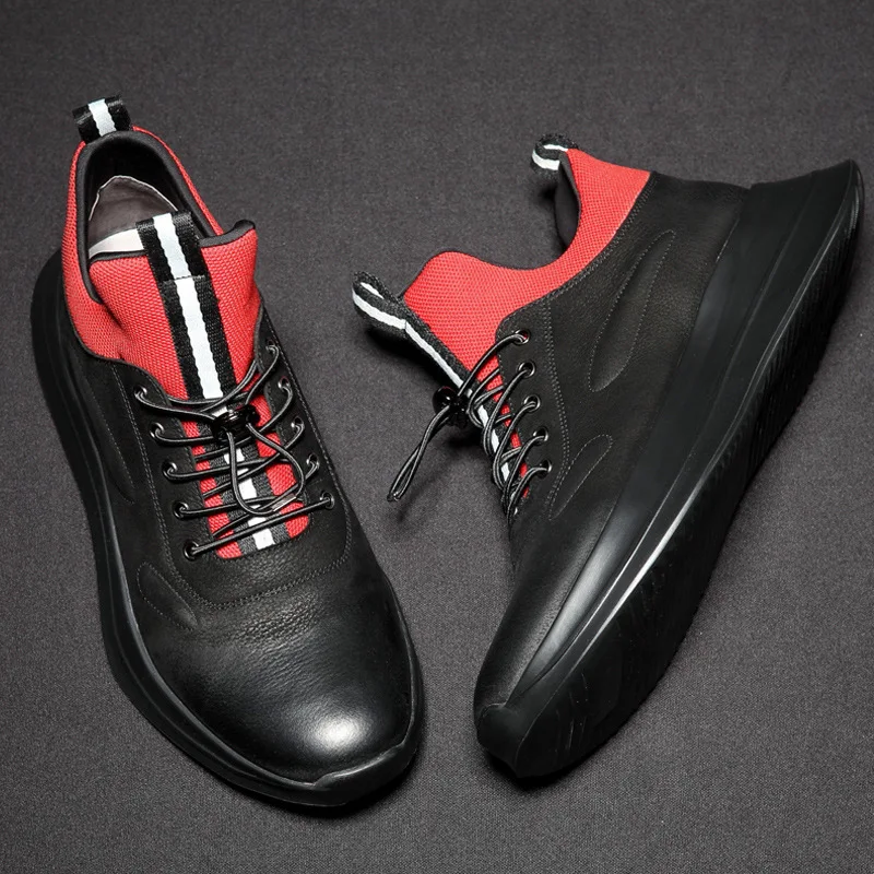 

Autumn High Top Mens casual shoes Cowhide Breathable Mens Shoes Summer Sneaker Fashion Sneakers Men High Quality Genuine Leather