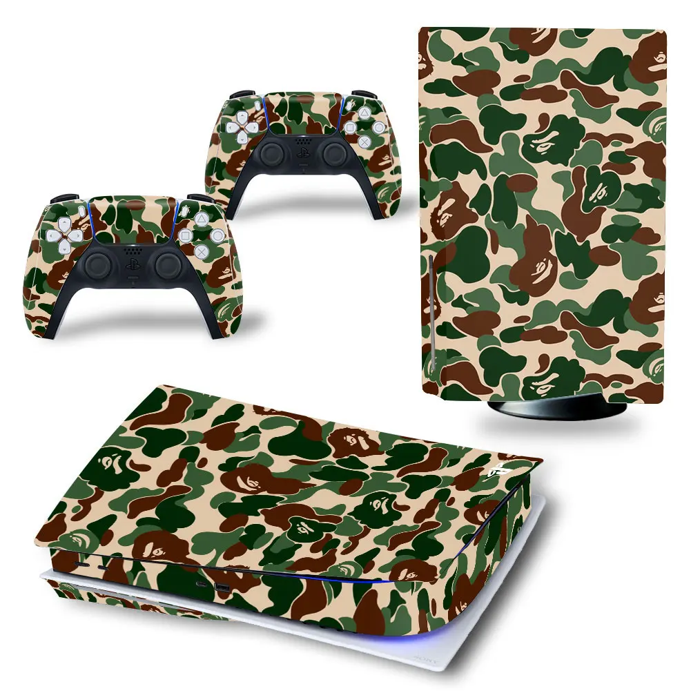 

Camouflage PS5 Standard Disc Edition Skin Sticker Decal Cover for PlayStation 5 Console & Controller PS5 Skin Sticker Vinyl