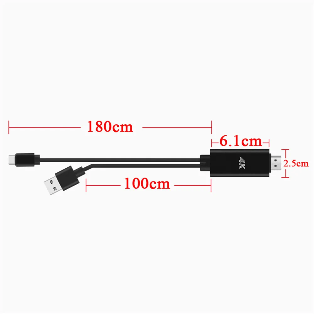 Кабель HDMI для Samsung Galaxy S8 S9 S10 Note 8 Note9 Note10 LG Macbook HD Type-C адаптер видеосъемки с телефона
