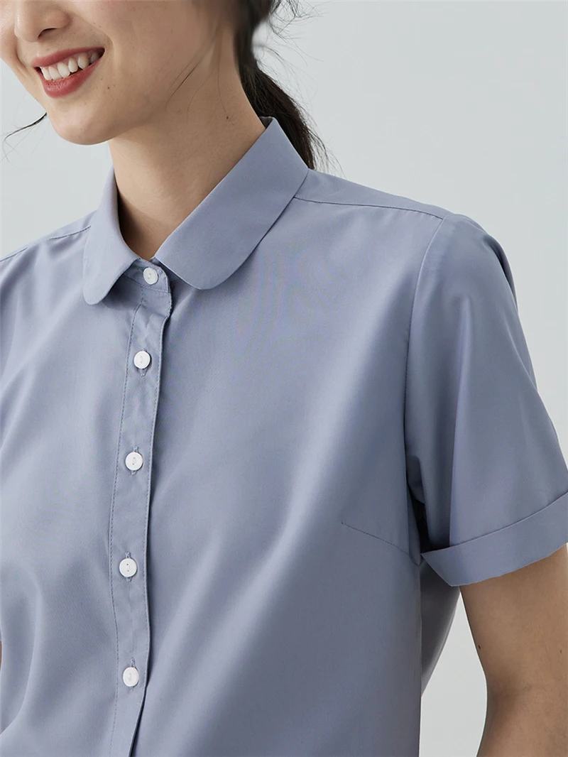 Женская летняя рубашка с коротким рукавом повседневный официальный костюм для