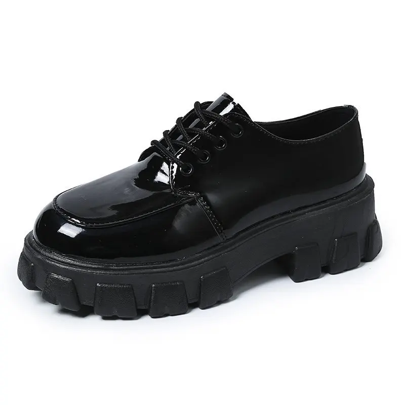 

Round Toe Summer Shoes Ladies Patent Leather Ballet Flats Female Footwear Oxfords Women's Casual Sneaker Clogs Platform 2021 Dre