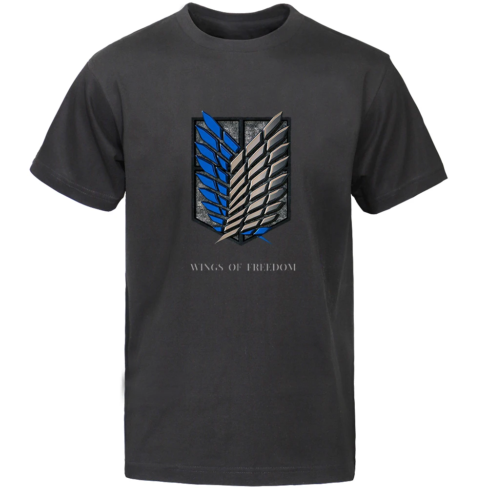 

Japanese Anime Attack On Titan Graphic T-shirt Summer Camisas Tops Black Short Sleeve Tee