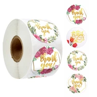 floral thank you stickers round scrapbooking for kids gift decoration 1 inch stationery sticker seal label 500pcs handmade label