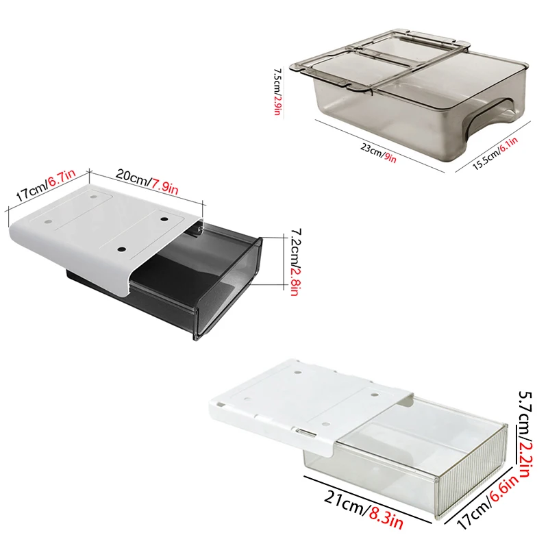 Under Desk Drawer Organizer Table Storage Box Paste Type Household Cosmetics Kitchen Office Supplies | Дом и сад