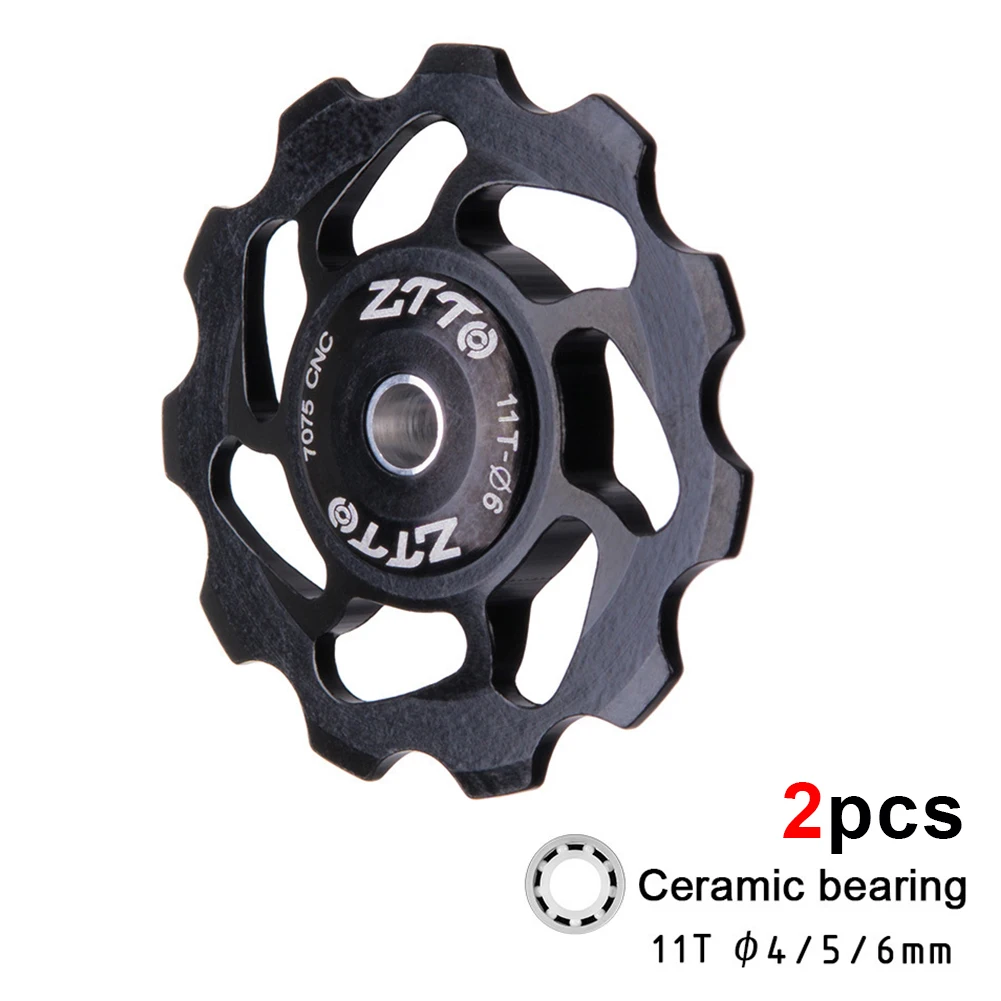 

2pcs 11T MTB Bicycle Rear Derailleur Pulley With Ceramic Bearing For Mountain Bike Road Bike Guide Wheel For 4/5/6mm Bore