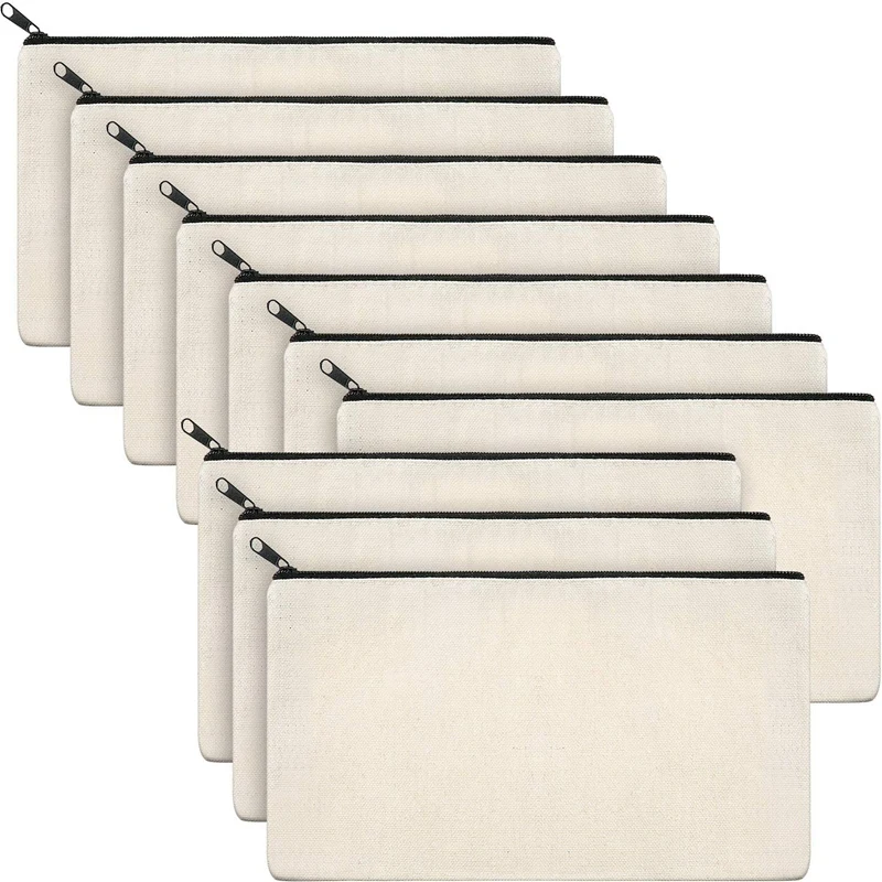 

Чехол для карандашей, Холщовый, на молнии, Quanlity-10Pcs
