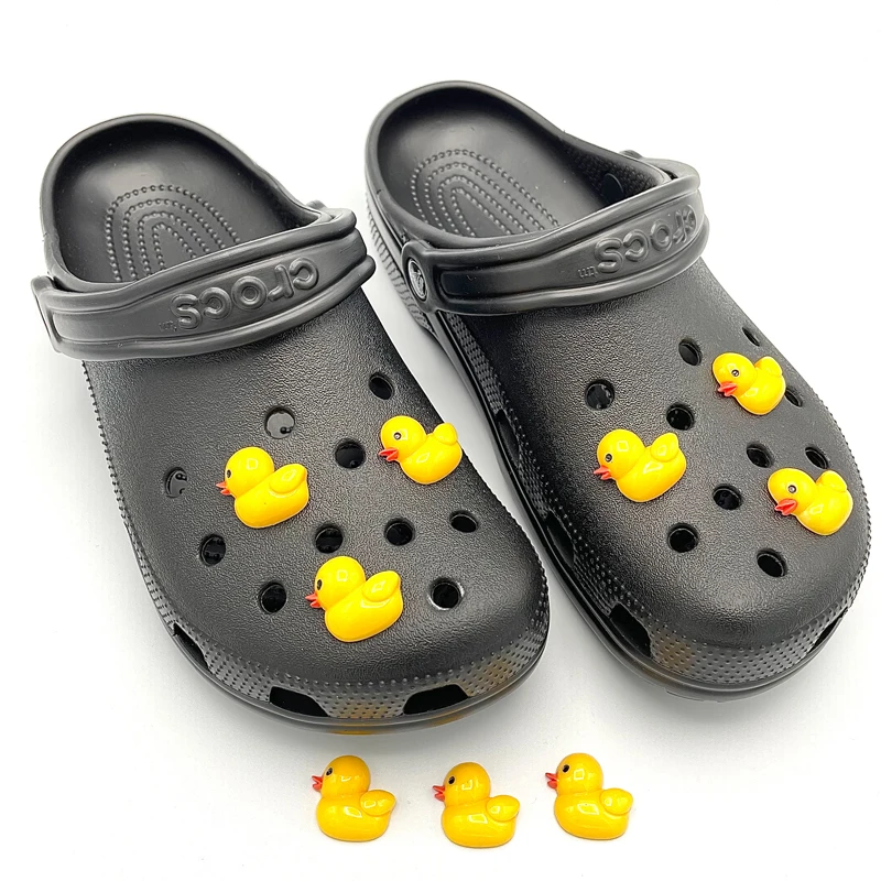 50PCS Original Little Yellow Duck Resin Shoe Charms Decoration For Child Croc Clogs DIY Girls Slippers Ornaments Accessories