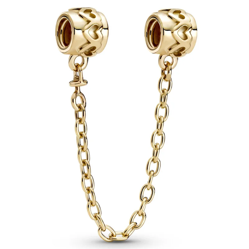 925 Серебряный подвеска С гравировкой любви всегда Лента сердец, звезд и галактики Безопасность цепочки бусины Подходит для браслета Pandora Diy Jewelry.