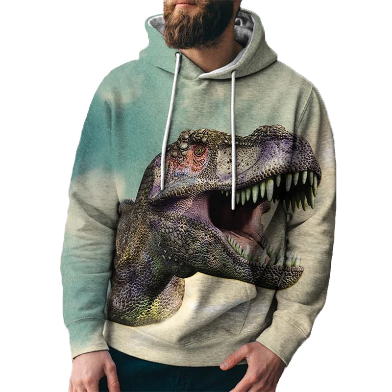 

Autumn 3D printing visual dinosaur hoodie hoodie men and women fashion spring and autumn pullover sweater Sweat Homme sportswear