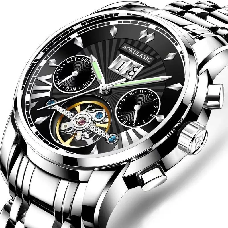 

Automatic Mechanical Men Watches Stainless Steel Waterproof Date Week Month Classic Wrist Watches Reloj Hombre Relogio Masculino