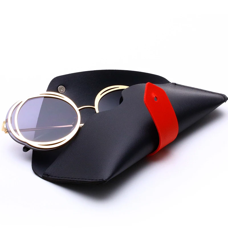 1 шт. Складной футляр для очков из ПУ кожи|Очки аксессуары| |