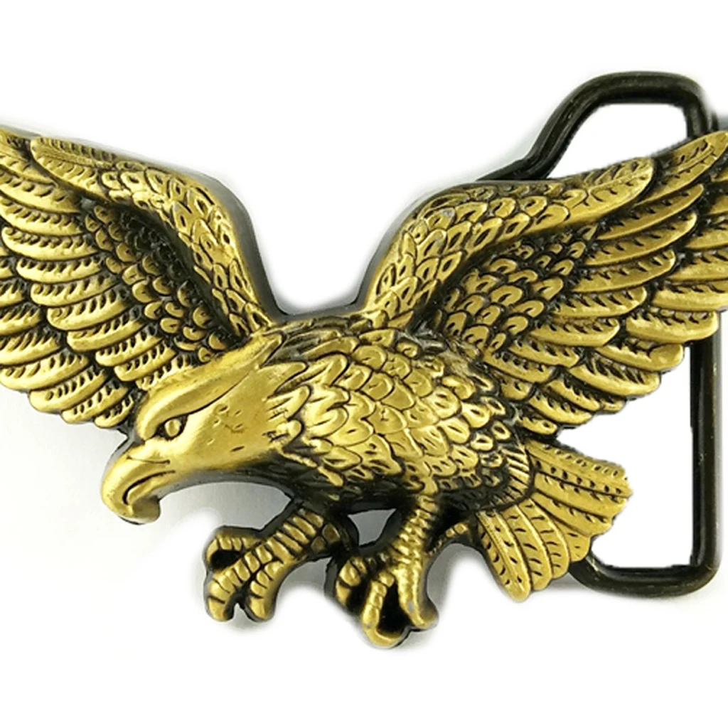 Carved 3D Flying Eagle Pattern Alloy Belt Buckle for Men Cowboy Jean -Bronze |