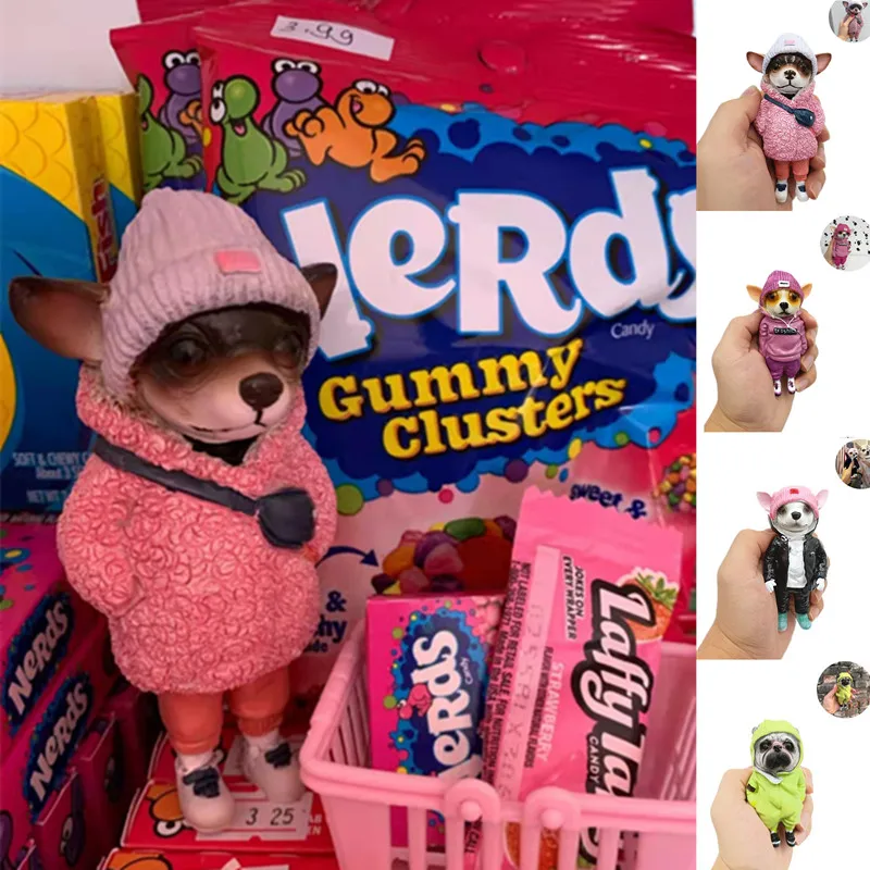 

Cute Fashionable Animal Mogwai Handmade Dolls By Valentina Gekova Chihuahua SharPei Dog Status Home Decor Figurine Accessories