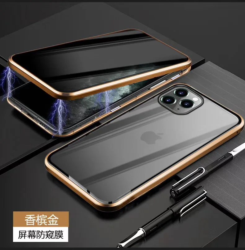 Роскошный двухсторонний стеклянный полноразмерный Магнитный чехол для iPhone11 / 11pro