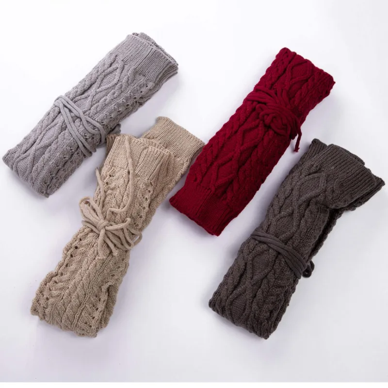 Теплые носки на зиму и весну Женские Вязаные Гетры выше колена гольфы до бедра