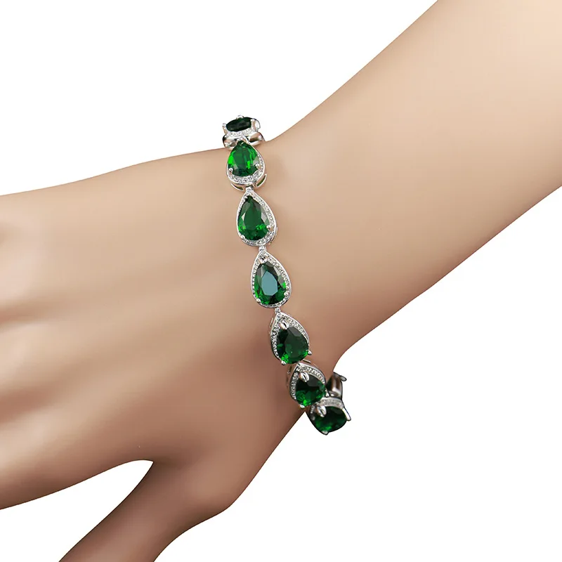 

Bridal Zircon Set Exquisite Ring Pendant Bracelet Earrings AAA Zircon Jewelry Four Piece Set