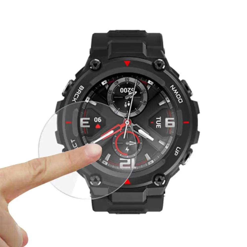 1/3PCS tempered glass Watch screen protector Film For Huami Amazfit T-Rex Smart Band Strap T Rex Accessories Cover Case | Электроника