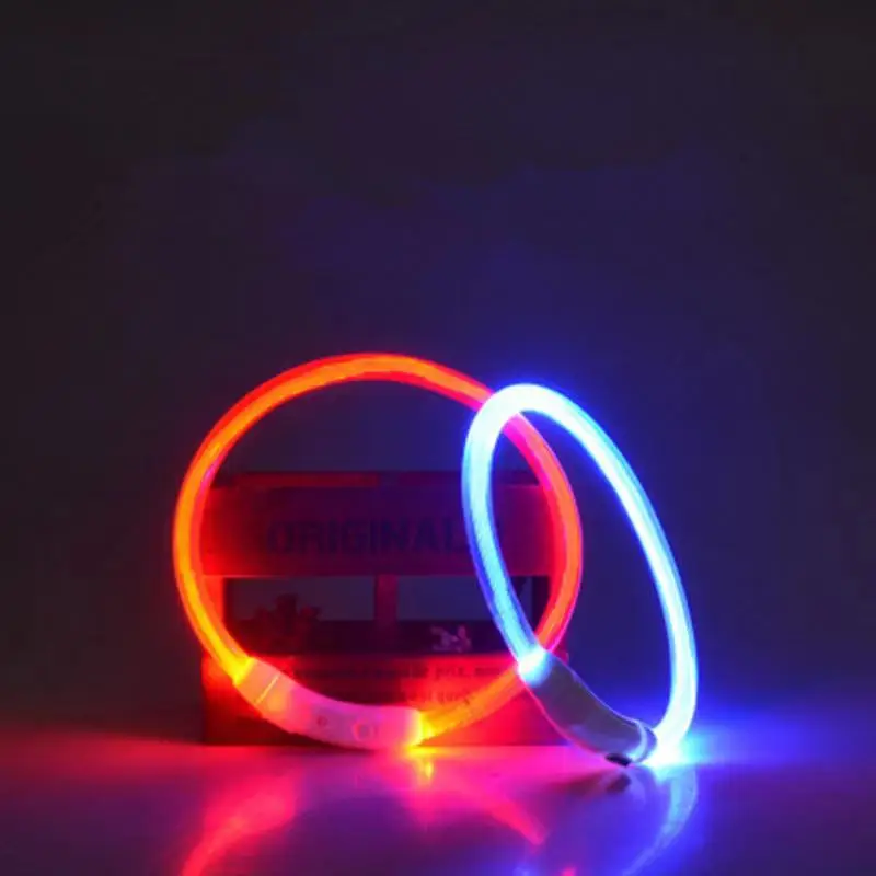 

Pet Dogs Cats Luminous Collar Harnesses Leads USB Rechargeable Flashing Night Collars LED Light Glowing Flash Pet Supply
