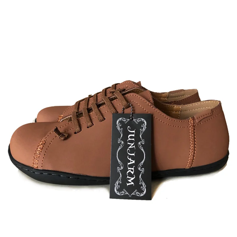 Туфли JUNJARM мужские кожаные спилок плоская подошва бычья спилка Повседневная