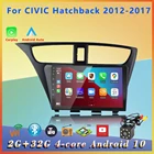 Автомагнитола 2 din, экран android, мультимедийный стерео плеер, беспроводной Carplay, Автомобильный GPS для Honda CIVIC Hatchback 2012 2013-2017