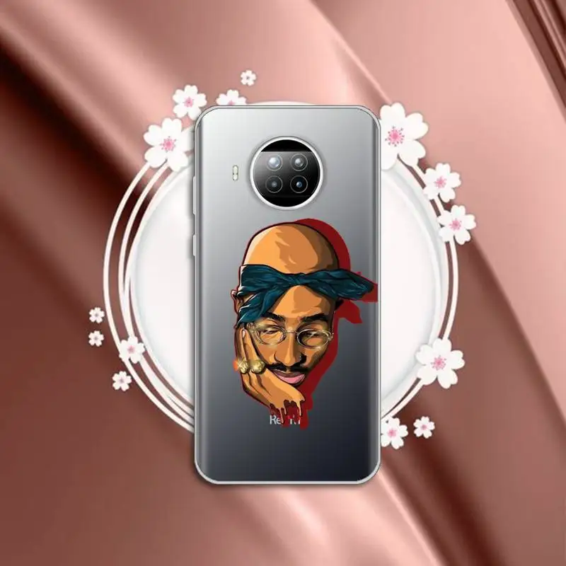 

2Pac Rapper Tupac Phone Case Transparent for Xiaomi Redmi note 10 t 8 9 pro lite 11 Huawei P honor 8 10i 20 30 40 smart 2019