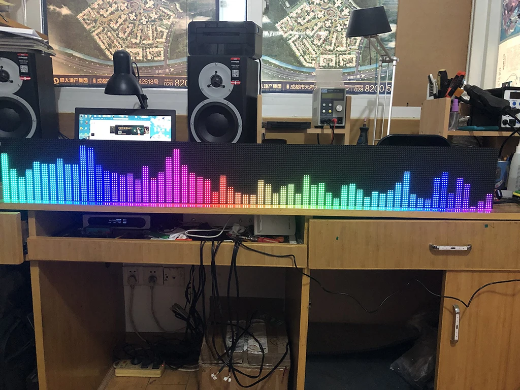 Полноцветный RGB анализатор спектра музыки AS1000 с голосовым управлением стерео