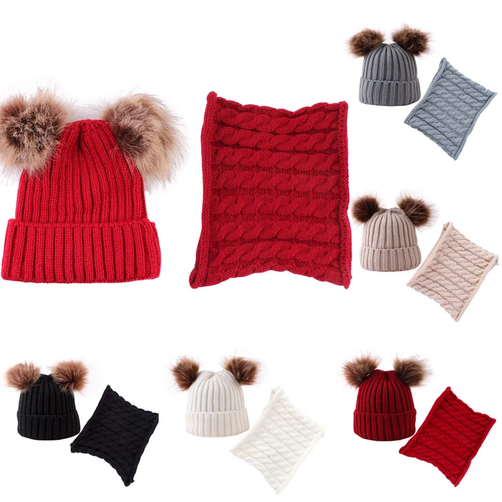 

Winter Baby Hat Fur Pompom Knitted Baby Girls Boys Hat Cap Infant Toddler Kids Hat Warm Beanie Kids Children Caps Bonnet 2021