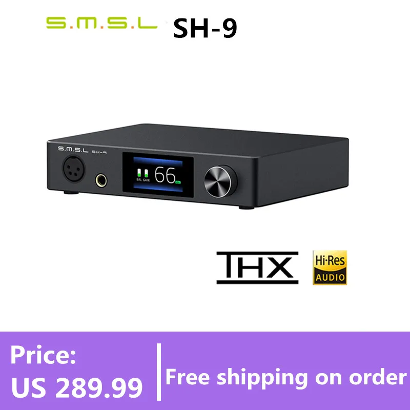 SMSL SH 9 усилитель для наушников THX AAA технология RCA/XLR вход 6 35 мм сбалансированный