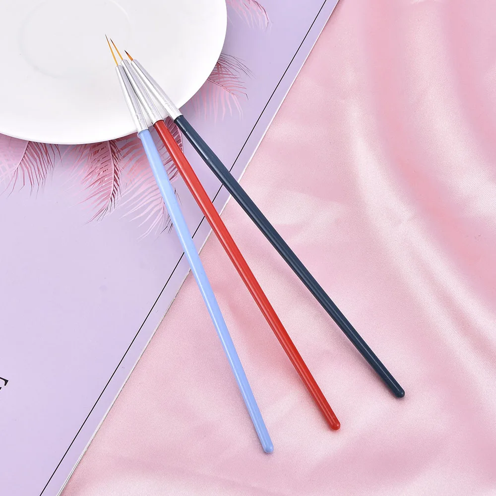 3 шт./компл. нейл-арта для окраски ручка 3D Советы акриловые кисти УФ-геля рисования