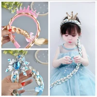 hair accessories snowflak bowtie headband for girls glitter crown wings hair clips bows princess kids long wig hair bands
