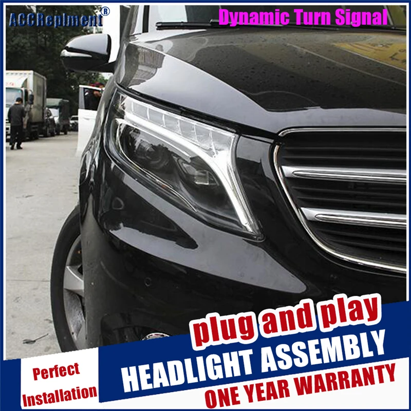 Светодиодный налобный фонарь для Benz Вито головной светильник 2016-2019 Metris drl H7