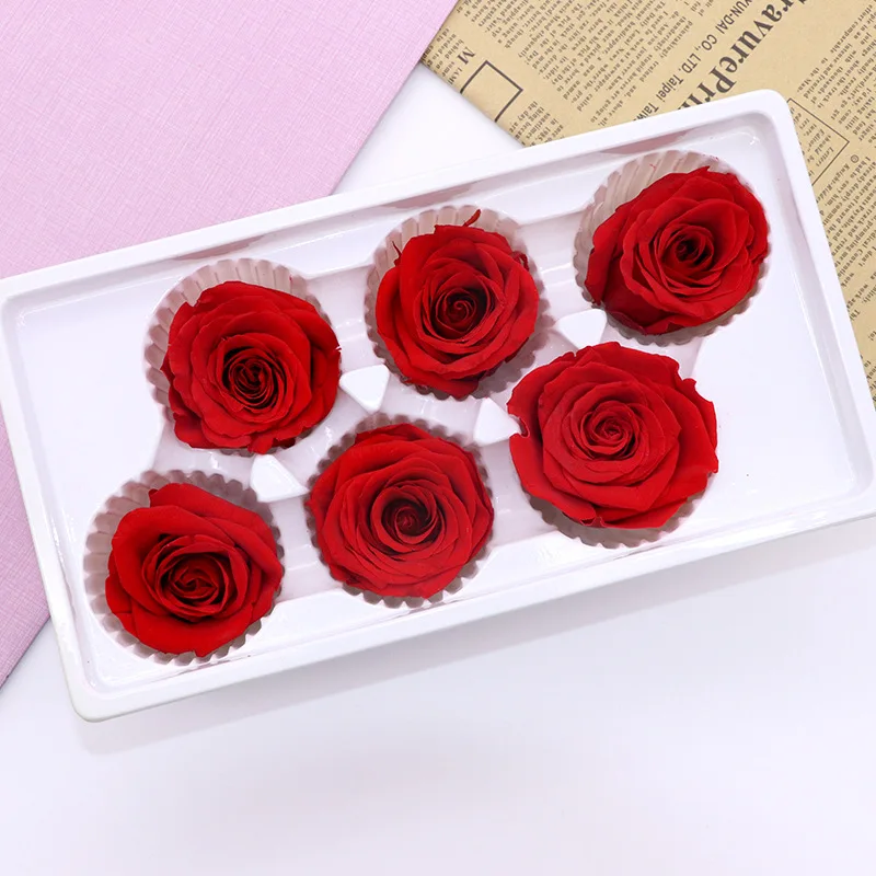 

6PCS 5-6cm Preserved Flowers BOX Rose Flower Immortal Rose Mothers Day DIY Valentine's Day Gift Eternal Life Flower Gifts