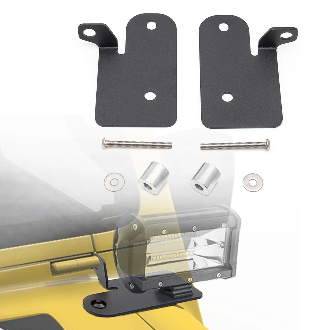 

2 PCS A-pillar Spot Work Light Bracket Windshield Hinge Mounting Brack for Wrangler JL JLU 2018 2019 2020 for Gladiator JT 2020