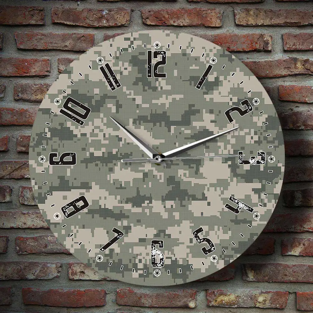 

Military Wall Clock Army Soliders Green Camouflage Wall Clock Army Interior Housewares Design Boys Bedroom Home Decor Camo Decor