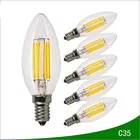 Светодиодная лампа накаливания E14 4 Вт6 Вт8 Вт, 360 в переменного тока, стеклянная оболочка, градусов, C35, ретро светильник ча Эдисона, теплыйхолодный белый свет, бесплатная доставка, 5 шт.