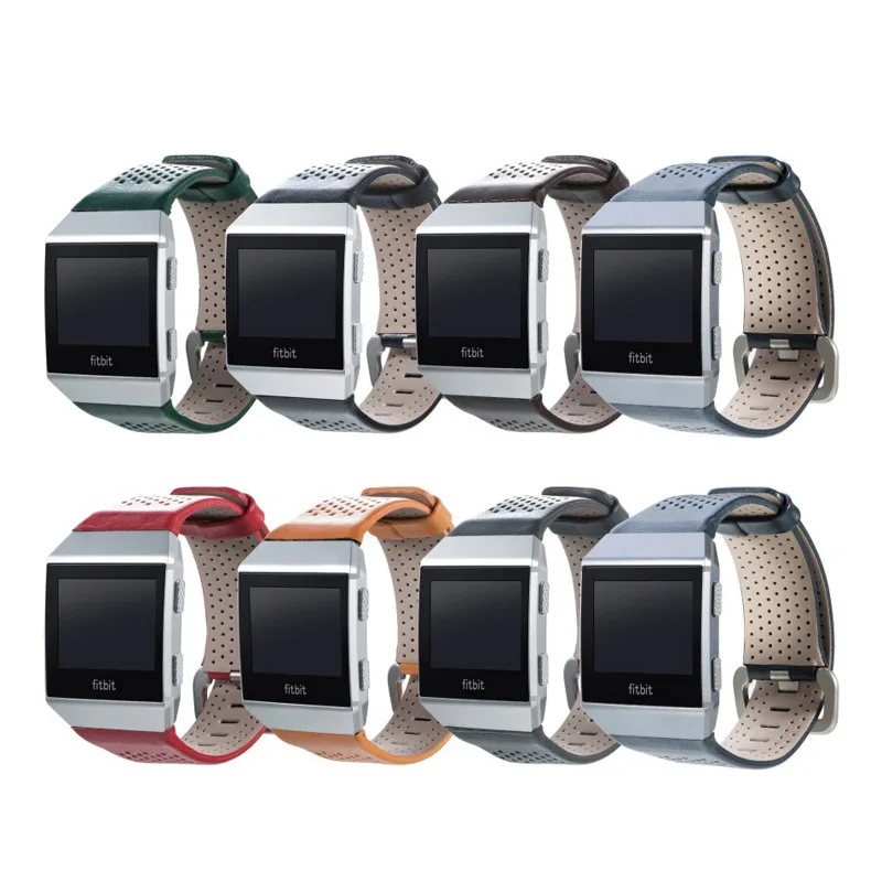 Смарт браслет из натуральной яловой кожи совместимый с Fitbit Ionic Bands Сменные