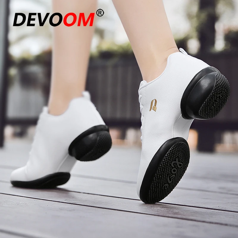 Женские танцевальные туфли в стиле хип-хоп черные и белые для девочек на