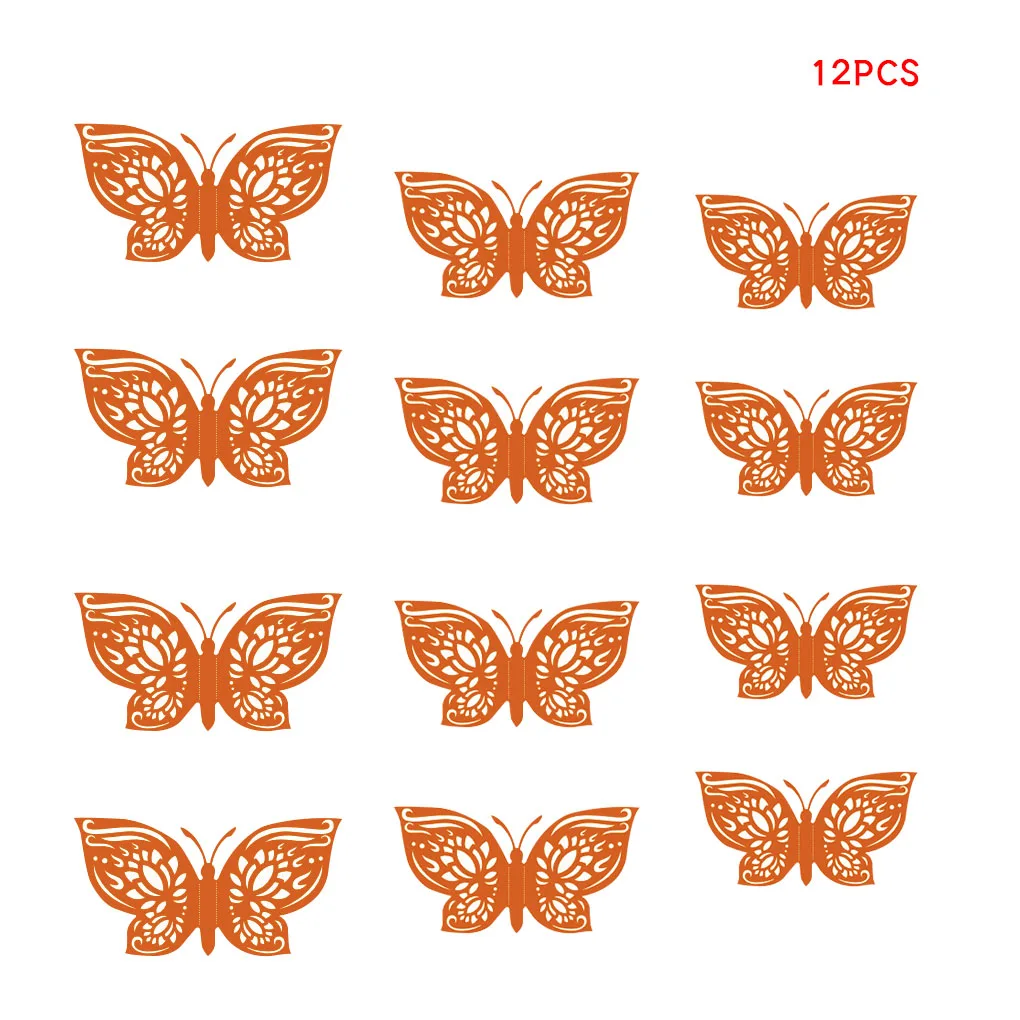 

12PCS/Set 3D Wall Stickers Hollow Butterfly For Kids Rooms Home Wall Decor Fridge Stickers Decoration Butterfly Wall Stickers