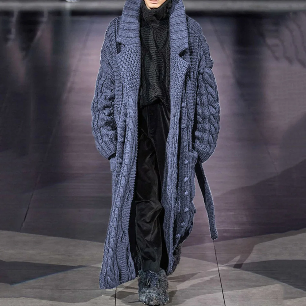 

Men's Winter Long Cardigan Sweater Oversize Coat Loose Fashion Plus Size Casual Sweaters Warm Men Clothing Knitted Coats M-4XL