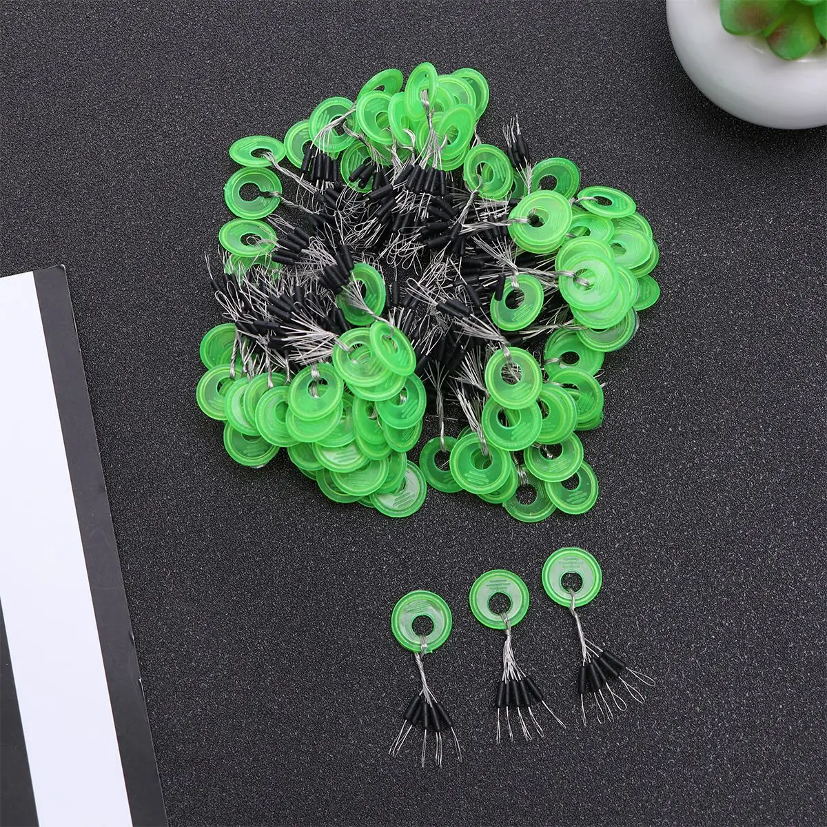 Круглая форма поплавок для рыбалки черные резиновые пробки Бусины Размер M