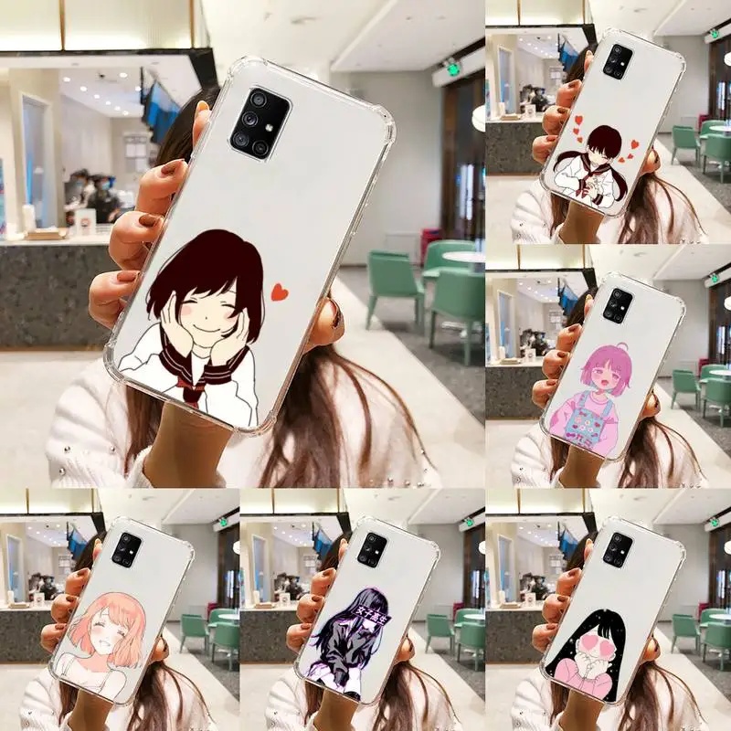

Anime Aesthetic Girl Drawing Phone Case Transparent For Samsung S A M J 21 20 50 30 60 5 7 51 71 90 11 10 J710 e p PLUS Prime 5G