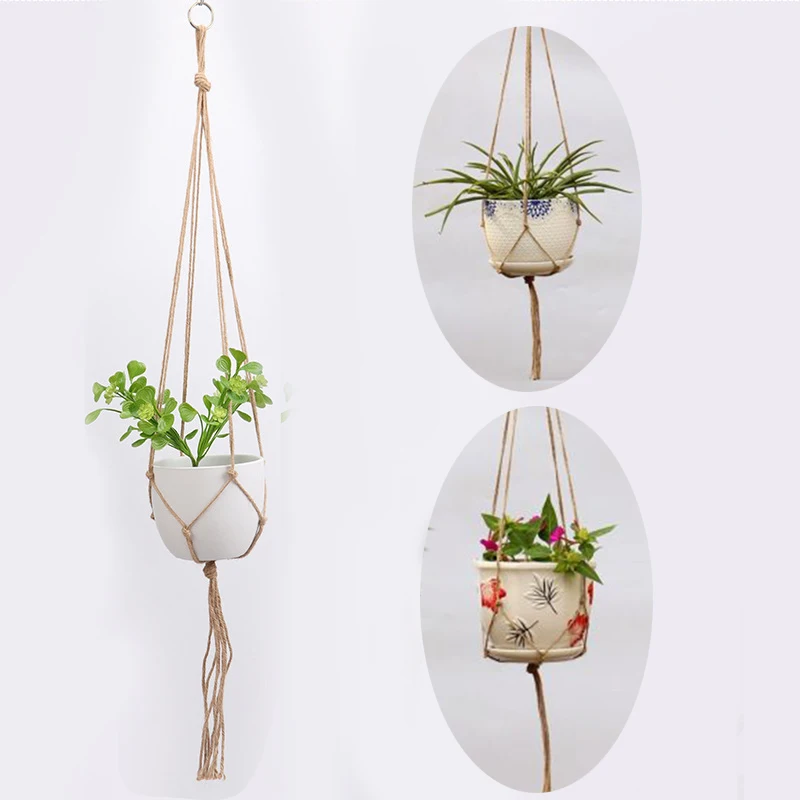 Винтажный Декор Подвеска для растений из макраме корзина цветочный горшок