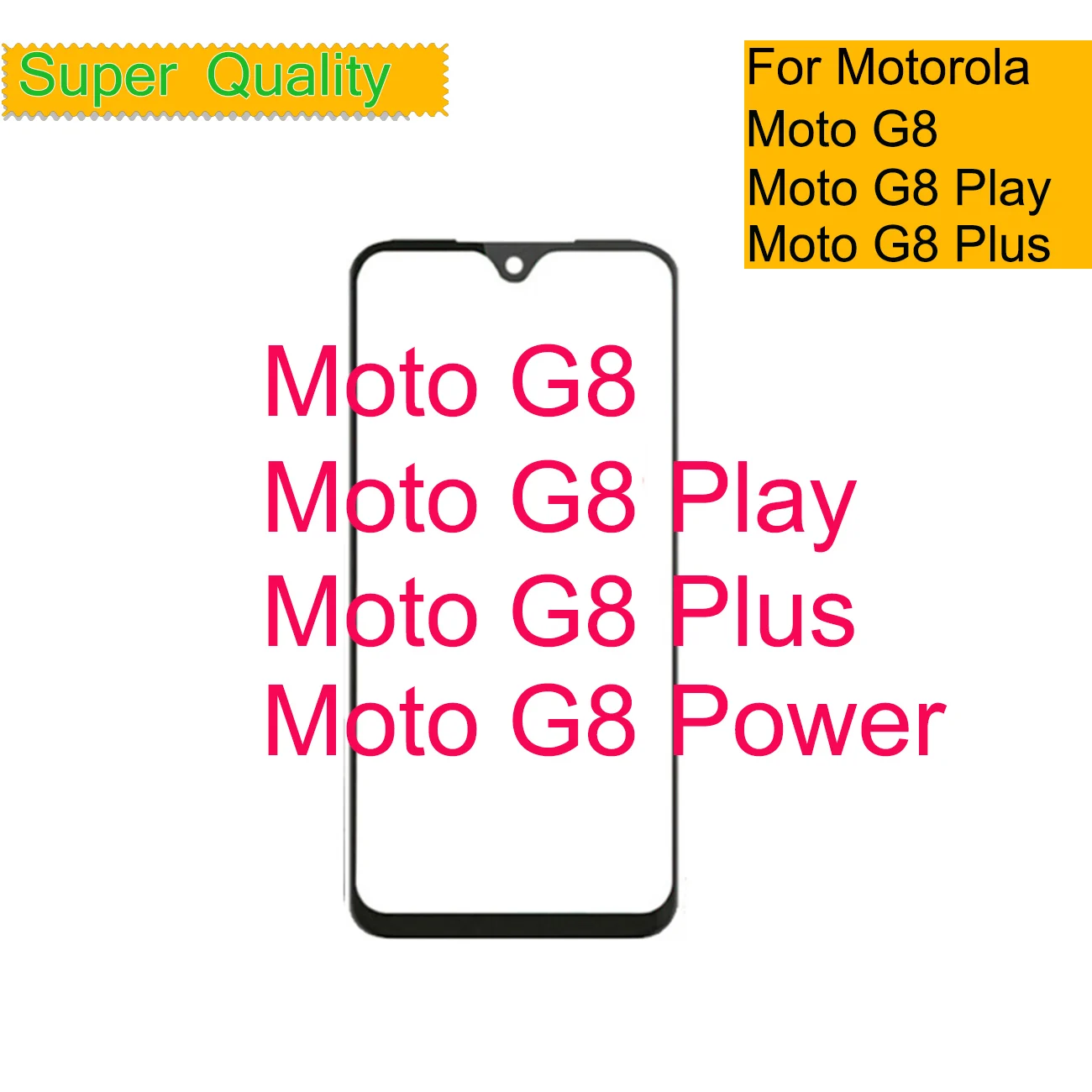 

For Motorola Moto G8 Play Plus Power Touch Panel Front Outer Screen Glass LCD Lens With OCA Glue Replacement